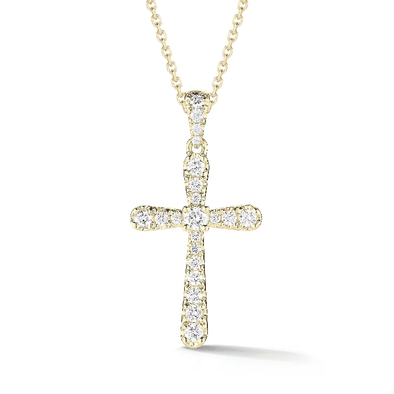 Diamond Rounded Cross Pendant