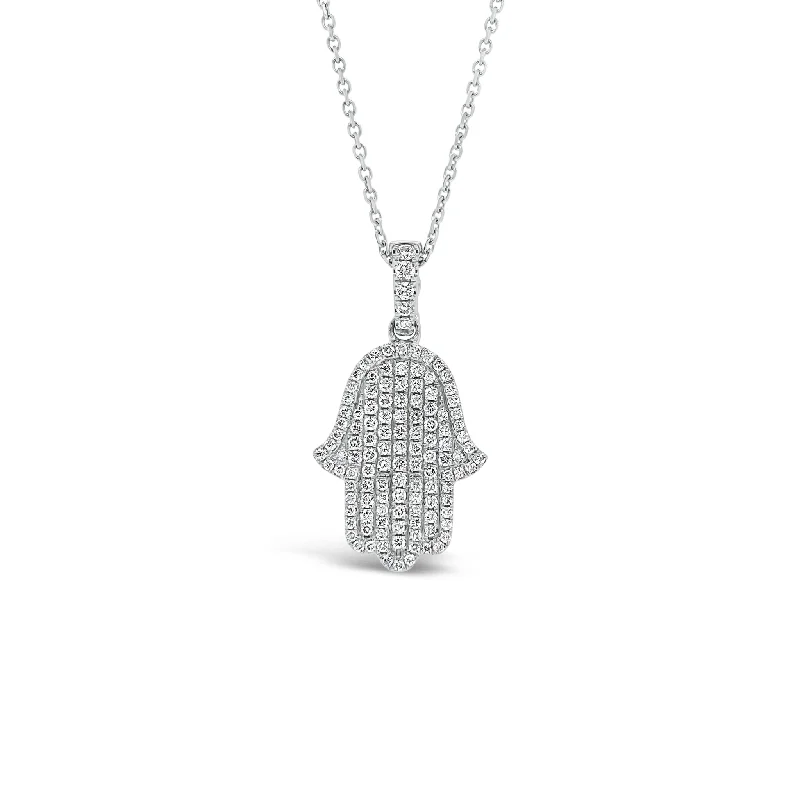 Pave Diamond Hamsa Pendant