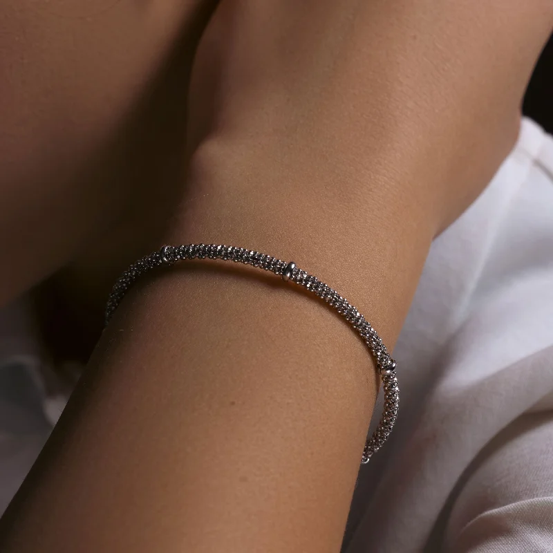 Final Price-Rhodium Plated 925 Sterling Silver Skinny Italian Bracelet - ITB00036RH