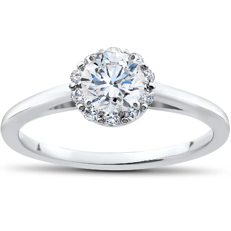 3/4 Ct Lab Created Diamond Madelyn Halo Engagement Ring White Gold