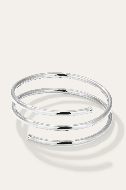 Medium Coil Silver Plated Bangle