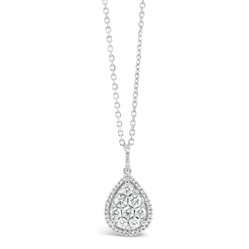 Diamond Cluster Teardrop Necklace