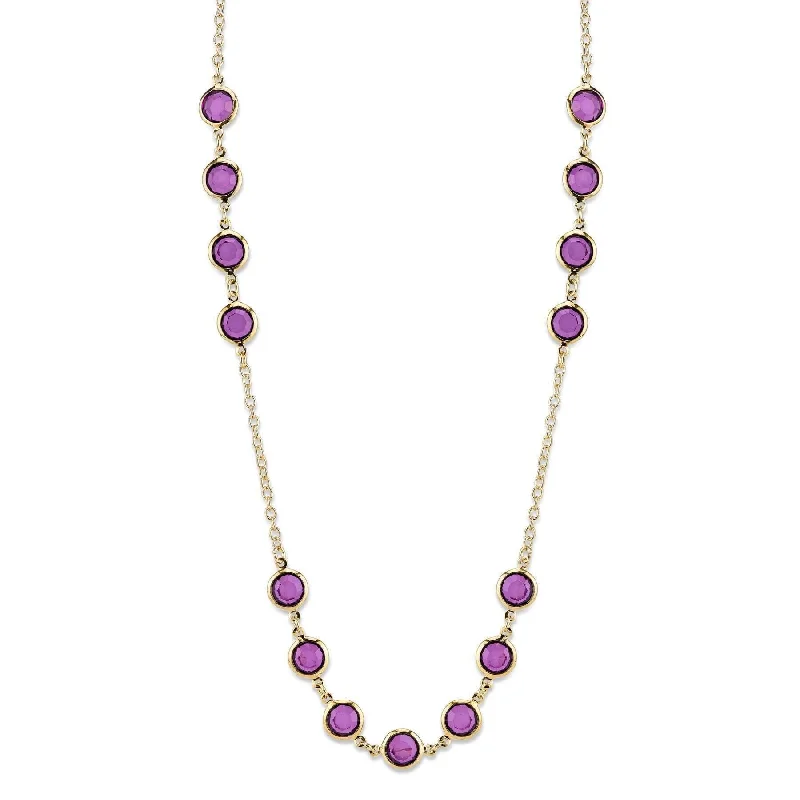 2028 Jewelry Purple Long Strand Necklace 42"