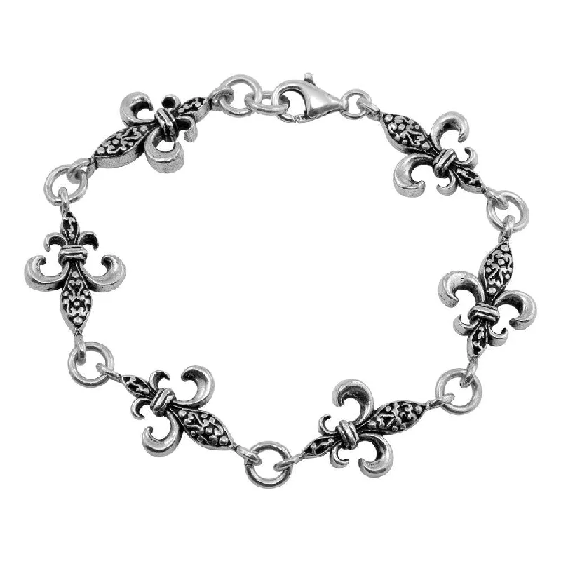 Clearance-Oxidized 925 Sterling Silver Filigree Link Bracelet - OXB00016