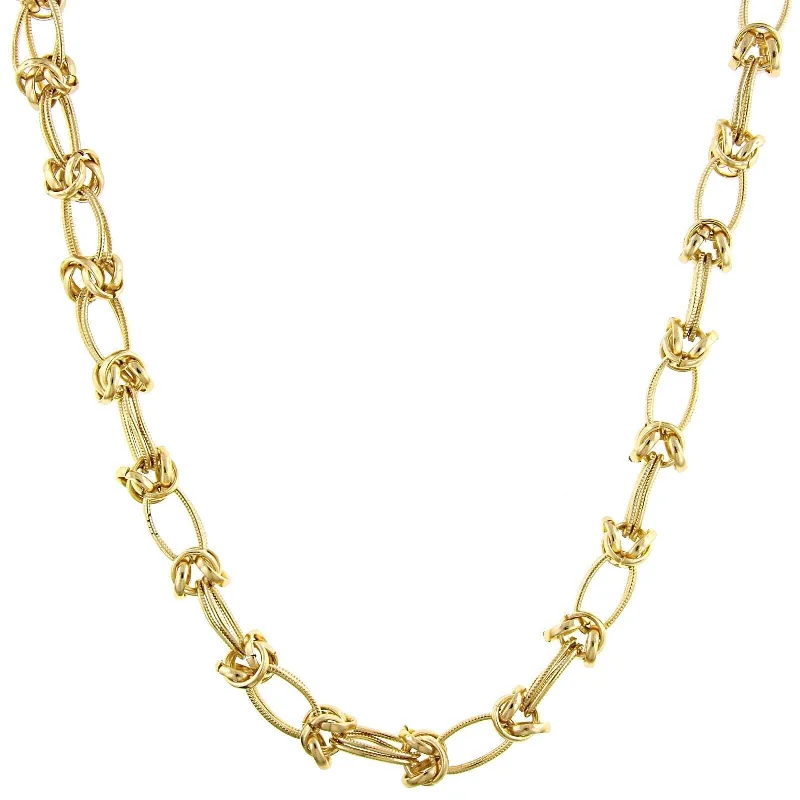 1928 Jewelry Gold Fancy Link Necklace 16" + 3" Extender