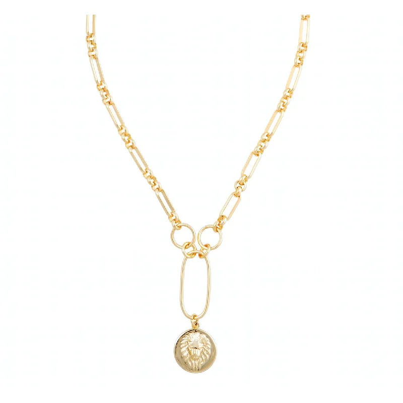 Zoe Lion Medallion Lariat