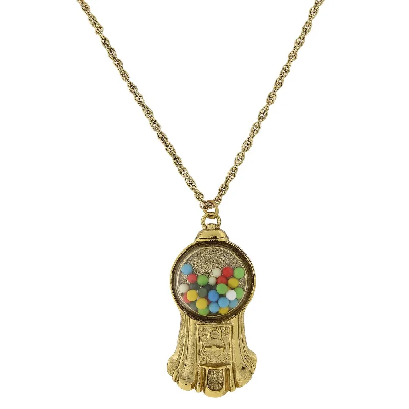 1928 Jewelry Multi-Color Gumball Machine Pendant Necklace 30"