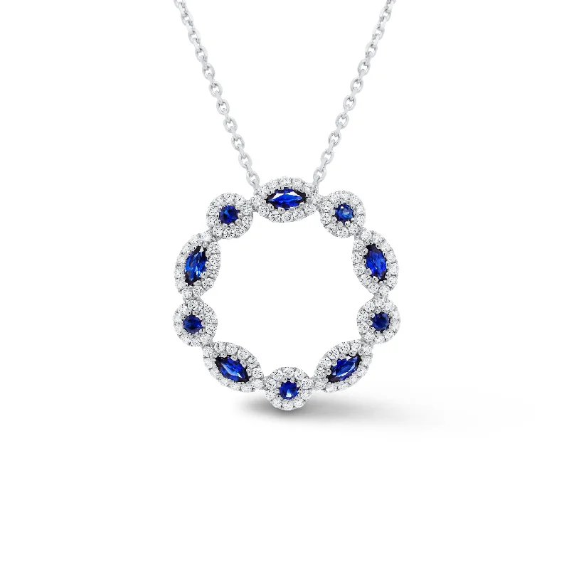 Sapphire & Diamond Wreath Pendant