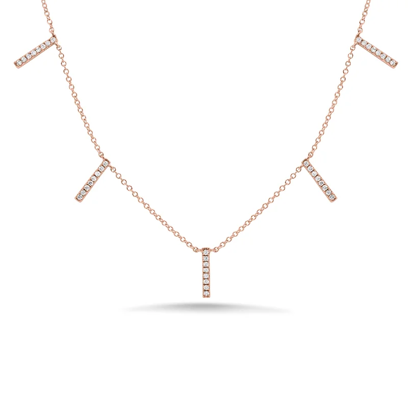 Pave Diamond Bar Dangle Necklace