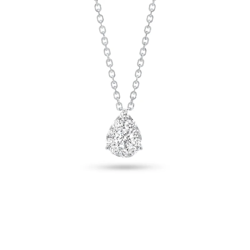 Teardrop Halo Diamond Pendant