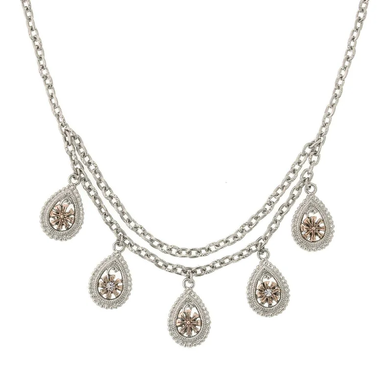 1928 Jewelry Multi Teardrop Necklace 16" + 3" Extender