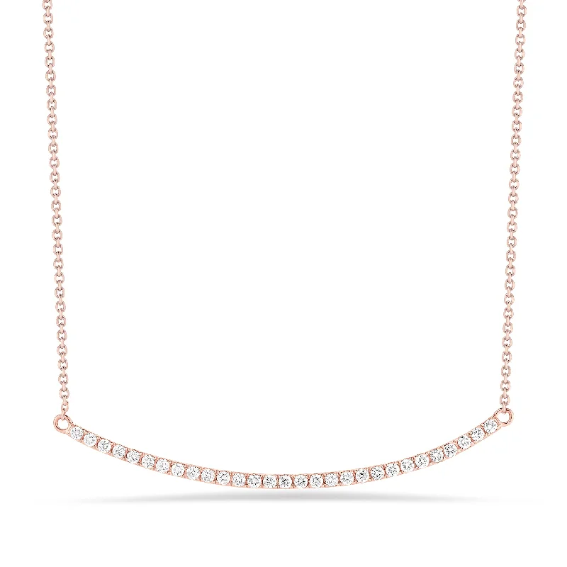 Curved Diamond Bar Necklace