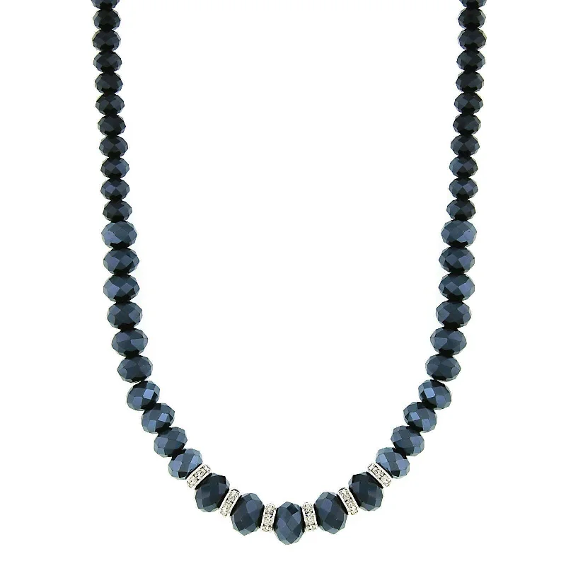 2028 Jewelry Jet Blue Ab Crystals Necklace 16" + 3" Extender