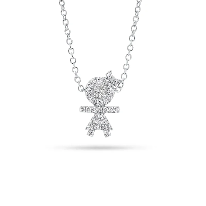 Diamond Stick Figure Girl Necklace