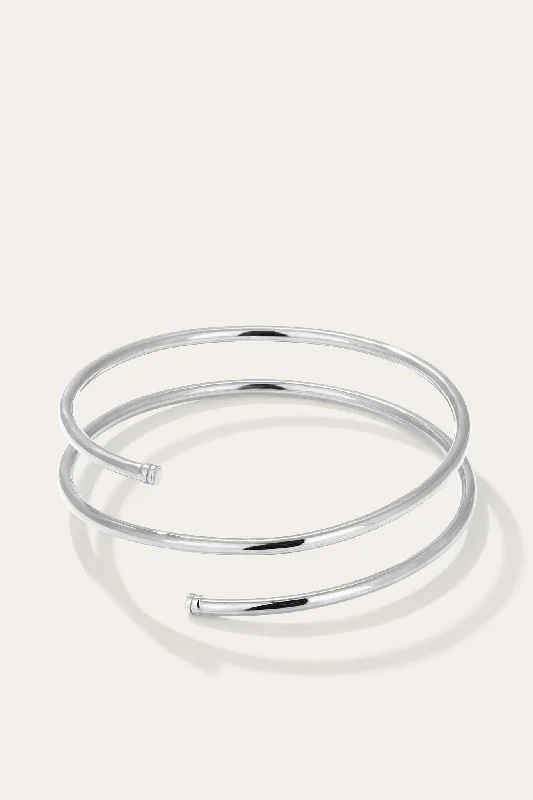 Mini Coil Silver Plated Bangle