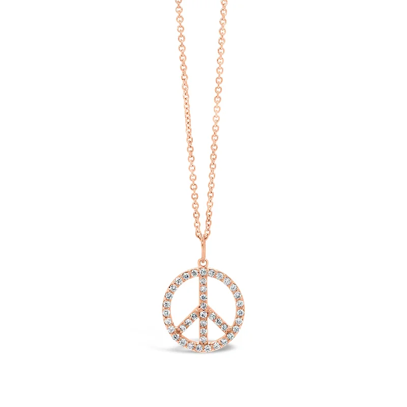 Diamond Peace Sign Pendant